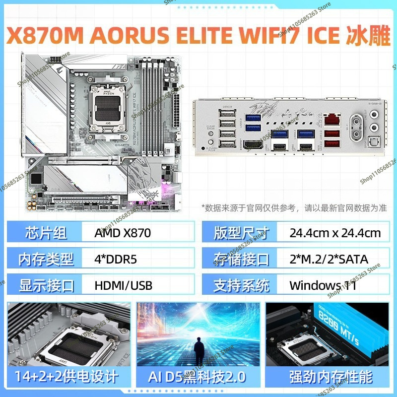 AM5 Motherboard ATX White Ice  - đánh giá và giá Ddr5 64Gb