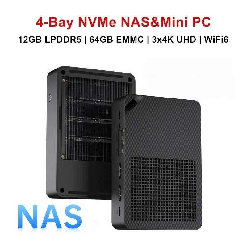 N150 4-Bay NAS Mini PC 4*M.2 N - đánh giá và giá Ddr5 64Gb